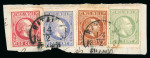 Batavia. 1870 letter fragment with 5c, 10c, 20c, 50c