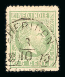 Cheribon. 1870, 5 cent green with Cheribon half-round franco 3.10 1870.