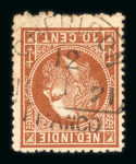 Cheribon. 1870, 10 cent brown with Cheribon half-round franco 12.1 1871.