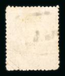 Padang. 1870, 5 cent green with Padang half-round franco postmark 29.1871. Siboga.