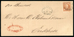 Padang. 1870, 10 cent brown on very attractive printed matter to the Netherlands