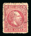 Probolingo. 1870, 50 cent red with very well-placed PROBOLINGO, rare.