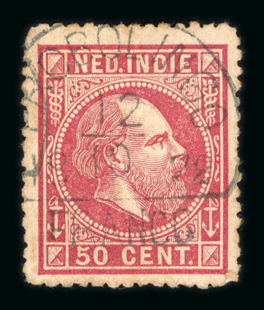 Probolingo. 1870, 50 cent red with very well-placed PROBOLINGO, rare.
