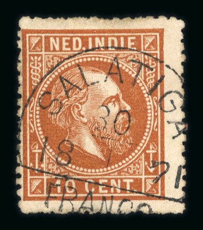 Salatiga. 1870, 10 cent brown with centrally struck postmark.