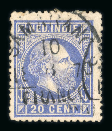 Samarang. 1870, 20 cent blue with centrally struck postmark, excellent condition.