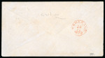 Soerakarta. 1870, 10 cent brown on envelope from Soerakarta with superb postmark. Rare.