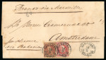 Samarang. 10 cent 1868 and 50 cent 1870 in mixed franking to Amsterdam.