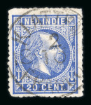 Klatten. 1870, 20 cent blue with a centred light strike of the rare Klatten mark, 2 examples known.