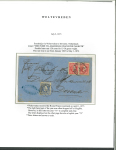 Weltevreden. 1870, 20 cent blue and 50 cent red in pair on folded letter of second weight step from Weltevreden to Deventer
