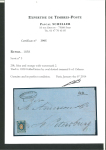 Stamp of Russia » Russia Imperial 1858 Second Issues Arms perf. 12 1/4 : 12 1/2  (St. 5-7) 1858, 20 kop on thin paper tied by oval numeral on fresh cover from Odessa