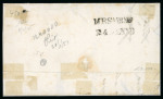 BROLO: 1859 1gr. pair tied on cover to Messina, showing a clear strike of the fancy BAROLO oval alongside, very fine and scarce.  Expertise: Signed E.Diena, A.Diena, Cert. Alberto Diena (1950), Giacomo Bottacchi (2026).