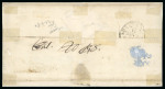 BURGIO: 1861 10c gey (grigio), horizontal pair, tied on cover by fancy red BURGIO oval, with two similar strike alongside, fine and very rare, Sassone rated R3.  Expertise: Cert. Giacomo Bottacchi, AIEP (2026)