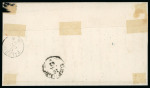 ISNELLO: Italy Regno 1863 15c blue, large margined horizontal pair, tied black ISNELLO/15.GEN.61 cds (Osf - P.13), with similar alongside, on 1863 folded letter sheet to Palermo, a very scarce usage.   Expertise: Signed 