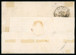 LERCARA: 1861 Sardinia 10c dark grey bistre (grigio bistro scuro) with black fancy oval ALRCARA mkg alongside on 1861 folded letter sheet