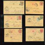 1898 (25 Mar.) 1pi postcard from Larnaca to Germany, cancelled by the blue LLOYD AUSTRIACO / I circular datestamp, applied aboard the S.S. Abbazia. A very fine and scarce maritime postal history item, illustrating the Au