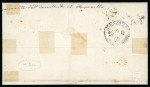 MISTRETTA: 1860 Folded letter sheet sent to Messina, franked 2 Gr. two single, showing oval MISTRETTA and ASSICURATA both in black alongside, arrival bs, attractive and rare.  Expertise: Cert. Giacomo Bottacchi, AIEP (20
