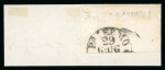 PETRALIA SOTTANA: 1861 Sardinia 10c light brown, touched to large margined single on part cover fragment, tied oval PETRALIA SOTTANA in black (Osf. black - P.13), arrival bs, very fine and scarce.  Expertise: Signed A.Di