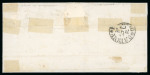 RAGUSA: 1861 Sardinia 10c light brown, large margined single on folded cover to Palermo, showing oval RAGUSA in black (Osf. black - PR.3) alongside, arrival bs, very fine and an important rarity.  Expertise: Signed "ED" 