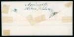 SAMBUCA: 1861 (24.10) Registered folded lettersheet to Palermo, franked Sardinia 5c + 10c + 20c, all neatly tied by SAMBUCA cds, with oval ASSICURATA alongside, a fine colourful franking paying the single rate domestic r
