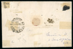 SERRADIFALCO: 1862 (29.3) Folded cover to Palermo, franked Sardinia 5c green, pair with large even margins, tied by fancy SERRADIFALCO cancel and oval manuscript "Uffizio de Serradifalco/29.Marzo.1862" alongside, very fi