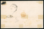 S.LUCIA: 1862 (5.10) Folded cover to Mersina, franked Sardinia 10c brown, close to large margins, tied S.LUCIA/5.OTT.62 cds, with similar alongside, arrival bs, very fine and scarce.  Expertise: Signed Russo, Cert. Giaco