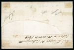 CANISSETTA: P.12 1859 Assicurata cover to Catania, franked four 1Gr. singles and 2Gr. blue, plate I, pair, all tied on cover with oval CANISSETTA in black (Osf. black - P.12) with two strikes of the oval ASSICURATA along