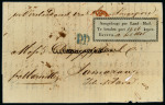 1845, “koper” postage due label, type I, large margins, letter Amsterdam-Samarang.