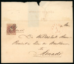 1864, 10 cent red on letter from the sub-post office Meester Cornelis.