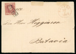 1864, 10 cent red on letter from Padang Pandjang via Padang 29.7 1865.
