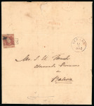 1864, 10 cent red on complete folded letter sent from Rangkasbetong.