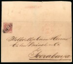 1864, 10 cent red on folded letter sent from sub-post