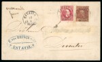 Batavia. 10 cent 1868 and 50 cent 1870 in mixed franking on envelope from Batavia to Deventer.