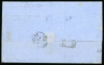 Weltevreden. 1870, 20 cent blue and 50 cent red in pair on folded letter of second weight step from Weltevreden to Deventer