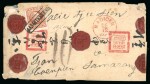 Madioen. 1870, 10 cent brown single on registered letter. Stamp cancelled by AANGETEEKEND.