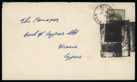 1960s Group of three locally used covers, franked with 10m and 20m values, all tied by KIBRIS TÜRK POSTALARI star-and-crescent cancellations. One cover, addressed to Nicosia, has the stamp and Turkish cancellation oblite