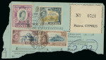 1960–61 Independence Overprints. Attractive trio of items, all franked with the first Independence overprinted issue, comprising a registered airmail cover from Limassol to California, U.S.A., a registered airmail cover 