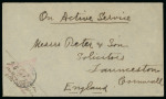 1916 On Active Service, two items with picture postcard and envelope, both bearing triangular censor mkgs, used from Polymedia and Troodos, a fine pair (2).