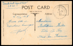 French Military Post in Cyprus  1917 (8 Oct.) Stampless picture postcard depicting the Landing Stage, Famagusta, sent from Monarga to Paris, bearing the rare French Military Post datestamp "TRÉSOR ET POSTES 9–12 / 17" (T