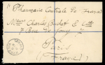 1918 (13.9) Registered envelope size F addressed to Paris, franked KGV 2pi tied squared circle LAPITHOS/CYPRUS cds with registered label showing manuscript "Lapithos" alongside, transit KYRENIA B/SP.19/CYPRUS cds on reve