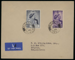 1946 Victory and 1948 Silver Wedding issues on an array of nine covers, both commercial and philatelic usages, including Silver Wedding first day cover etc., v.fine (9)
