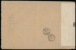 1940 (24 Feb.) Large censored envelope sent via Nicosia to Larnaca, bearing a Greek 1Dr adhesive for postage together with an 8Dr stamp invalid for postal use. As a result, the cover was taxed on arrival, receiving "T" a