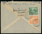 1940 (23 Aug.) Censored airmail cover from Nicosia to England, bearing a KGVI Pictorial 13½pi franking, tied by NICOSIA/CYPRUS datestamps. Additionally struck with the scarce hexagonal violet "PALESTINE PASSED BY CENSOR 