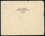 1940 (9 Nov.) Censored airmail cover from Limassol to Richmond, Virginia, U.S.A., carried by the American Clipper, bearing a KGVI 73pi franking. Showing the scarce hexagonal violet PALESTINE / PASSED BY CENSOR / T.5 hand