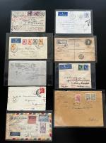 1928–59 Incoming Mail: Accumulation of 22 covers, predominantly addressed to Cyprus, including airmail and registered usages. Noted is a postcard from Austria to Larnaca bearing the scarce linear "UNCLAIMED" and "NOT KNO