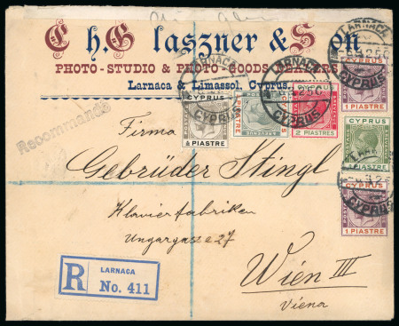 1916-34 Registered Mail: Attractive group of 18 covers and one front, showing a vast array of different frankings, selection 2pi registered envelopes in three different size, all uprated, used from the following towns: L