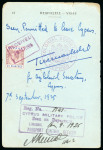 1924–34 Attractive group of 17 items, comprising 16 covers and postcards together with a 45pi revenue stamp affixed to a passport page. Featuring a wide variety of frankings and usages from Larnaca, Limassol, Kyrenia, Ni
