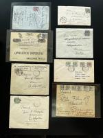 1924–34 Attractive group of 17 items, comprising 16 covers and postcards together with a 45pi revenue stamp affixed to a passport page. Featuring a wide variety of frankings and usages from Larnaca, Limassol, Kyrenia, Ni