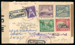 1942–45 WWII Censored Mail. Outstanding group of 37 covers bearing a wide range of KGVI Pictorial frankings and an exceptional selection of numbered wartime censor tapes, including M/4, M/5, M/6, M/7, M/8, M/10, M/11, M/