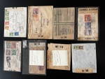 1942–45 WWII Censored Mail. Outstanding group of 37 covers bearing a wide range of KGVI Pictorial frankings and an exceptional selection of numbered wartime censor tapes, including M/4, M/5, M/6, M/7, M/8, M/10, M/11, M/