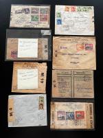 1942–45 WWII Censored Mail. Outstanding group of 37 covers bearing a wide range of KGVI Pictorial frankings and an exceptional selection of numbered wartime censor tapes, including M/4, M/5, M/6, M/7, M/8, M/10, M/11, M/